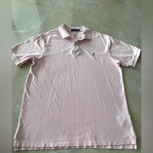 Ralph Lauren Men’s Polo Shirt Size XL Pink Short Sleeve Cotton 3 Button Collared